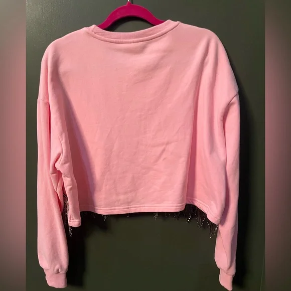 QUEEN OF SPARKLES Pink Fringe Sweater - Picture 7 of 7